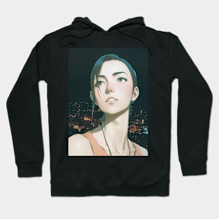 Anime Girl in the City Hoodie